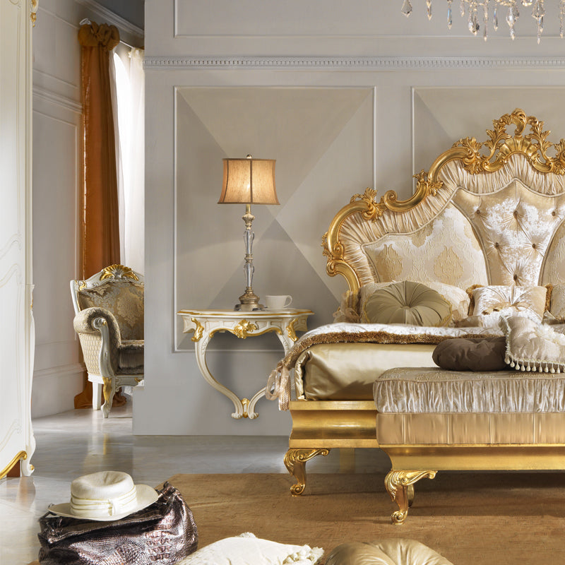 Rococo Ivory and Gold Leaf Wall Fixing Bedside Table