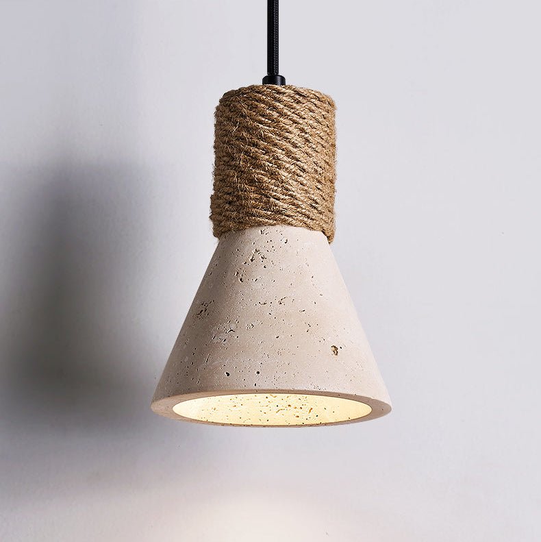Rope Stone Cone Sconce