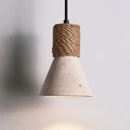 Rope Stone Cone Sconce