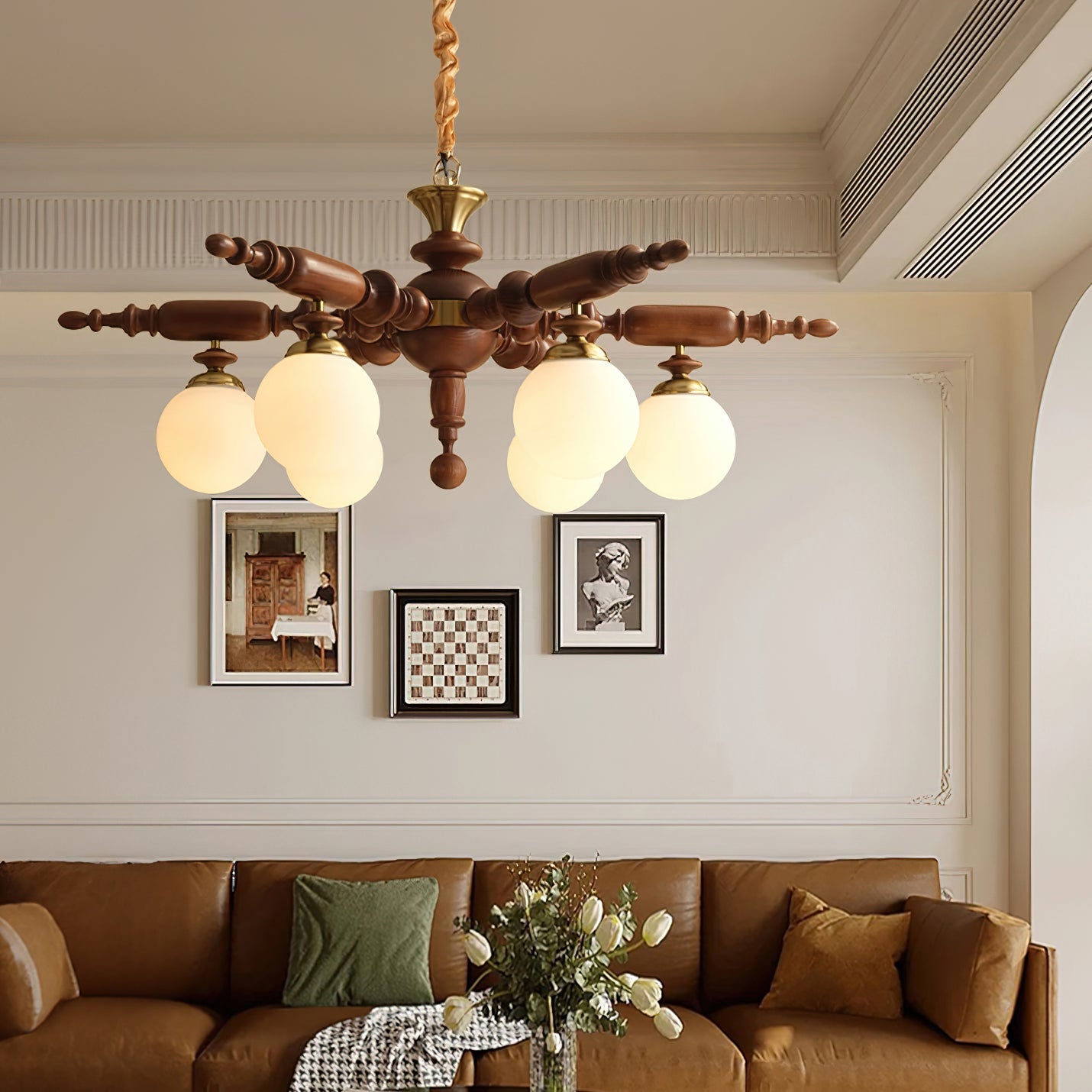 Rotating Stick Crown Chandelier