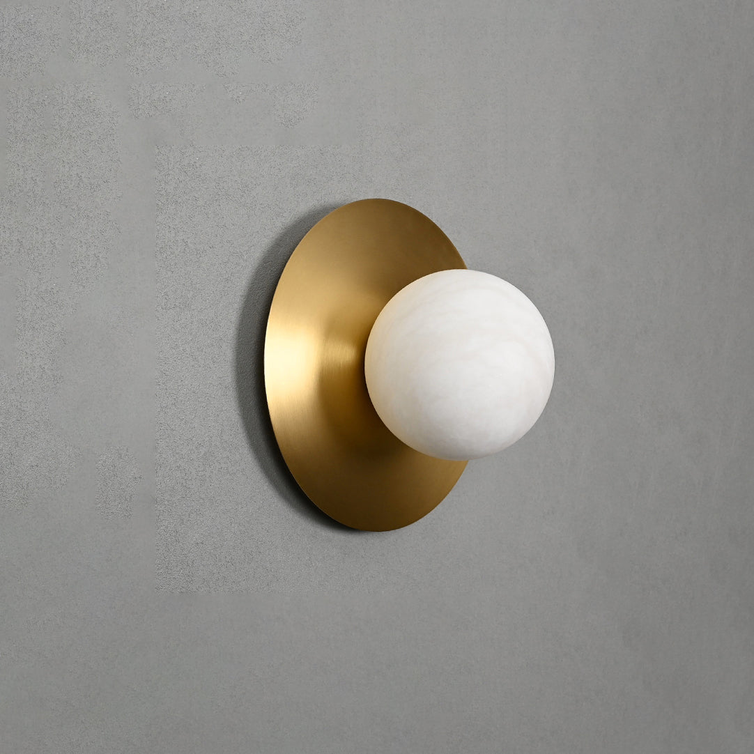 Round Alabaster Orb Sconce