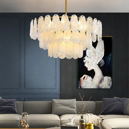 Round Cloud Glass Electrolier Chandelier