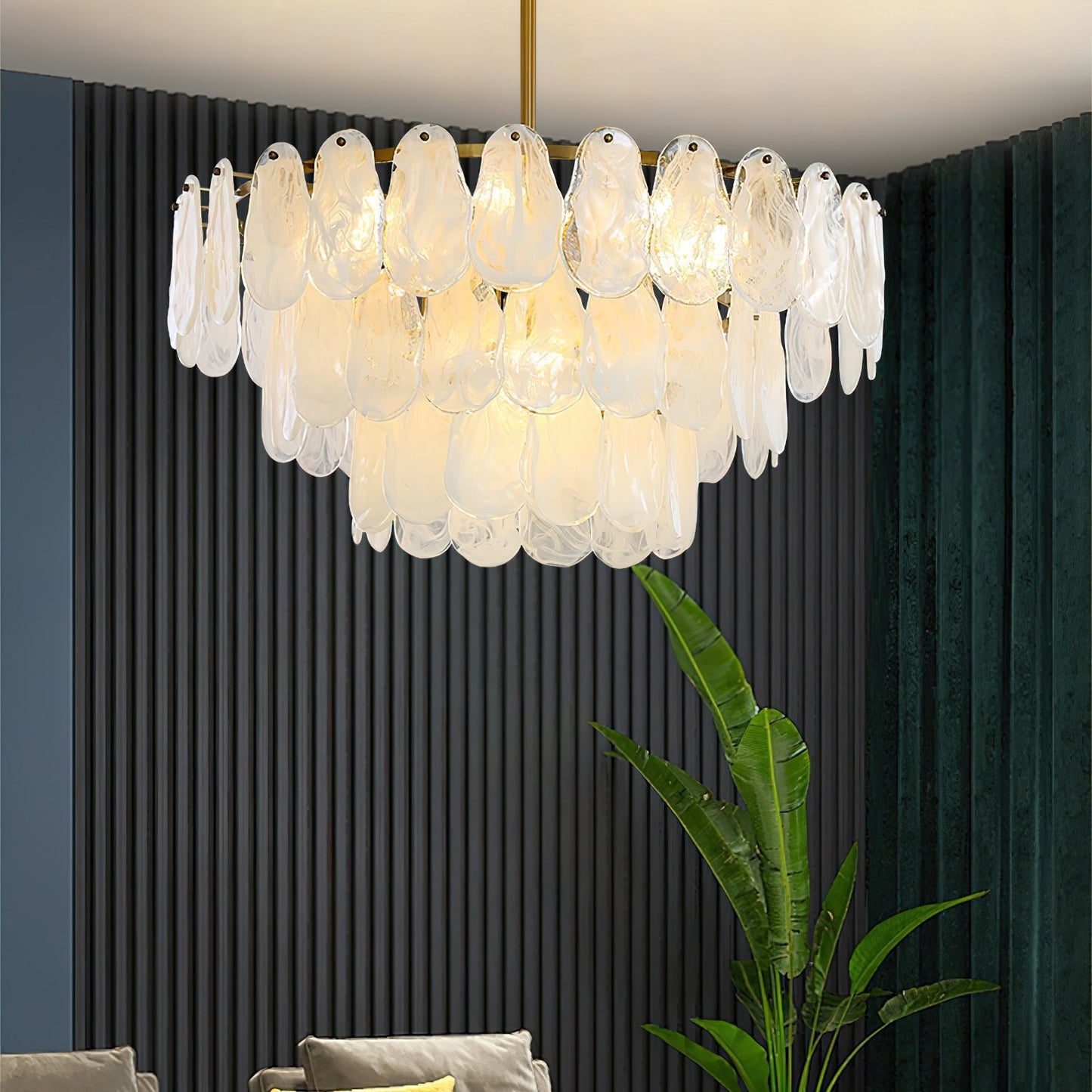 Round Cloud Glass Electrolier Chandelier