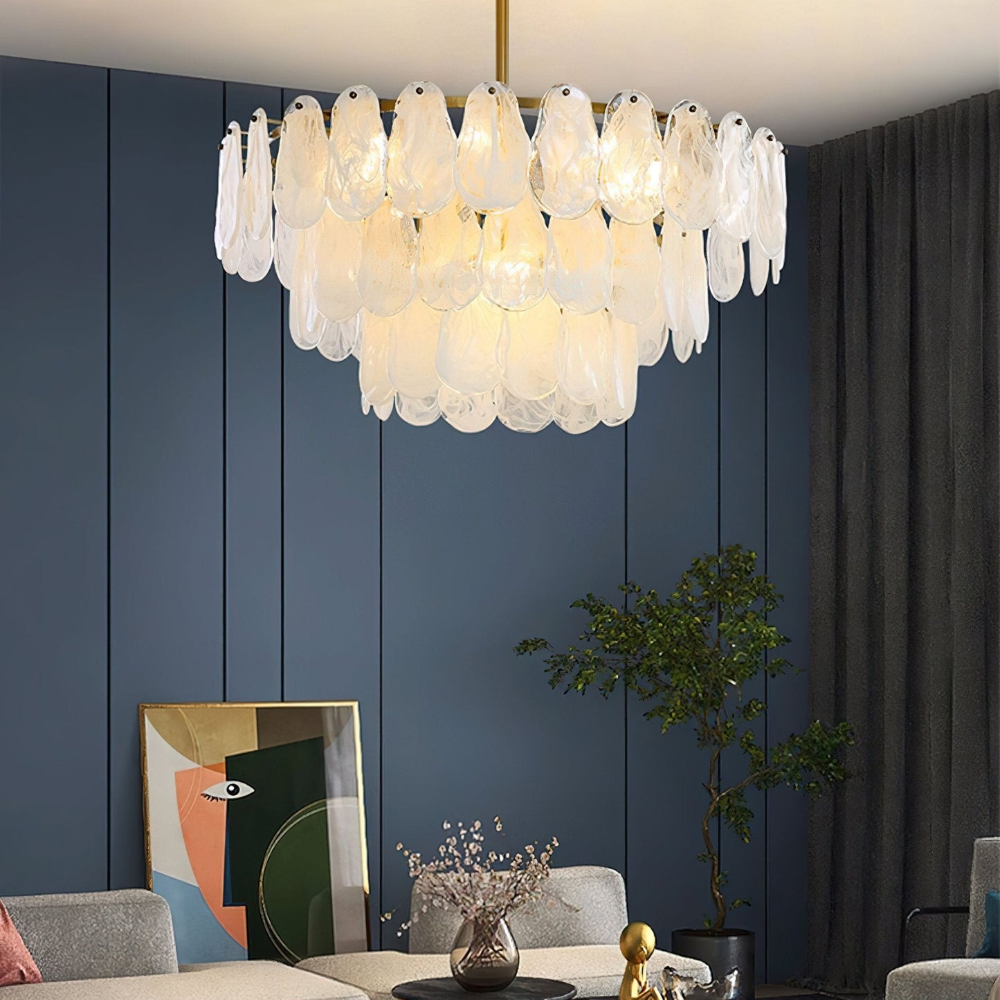 Round Cloud Glass Electrolier Chandelier