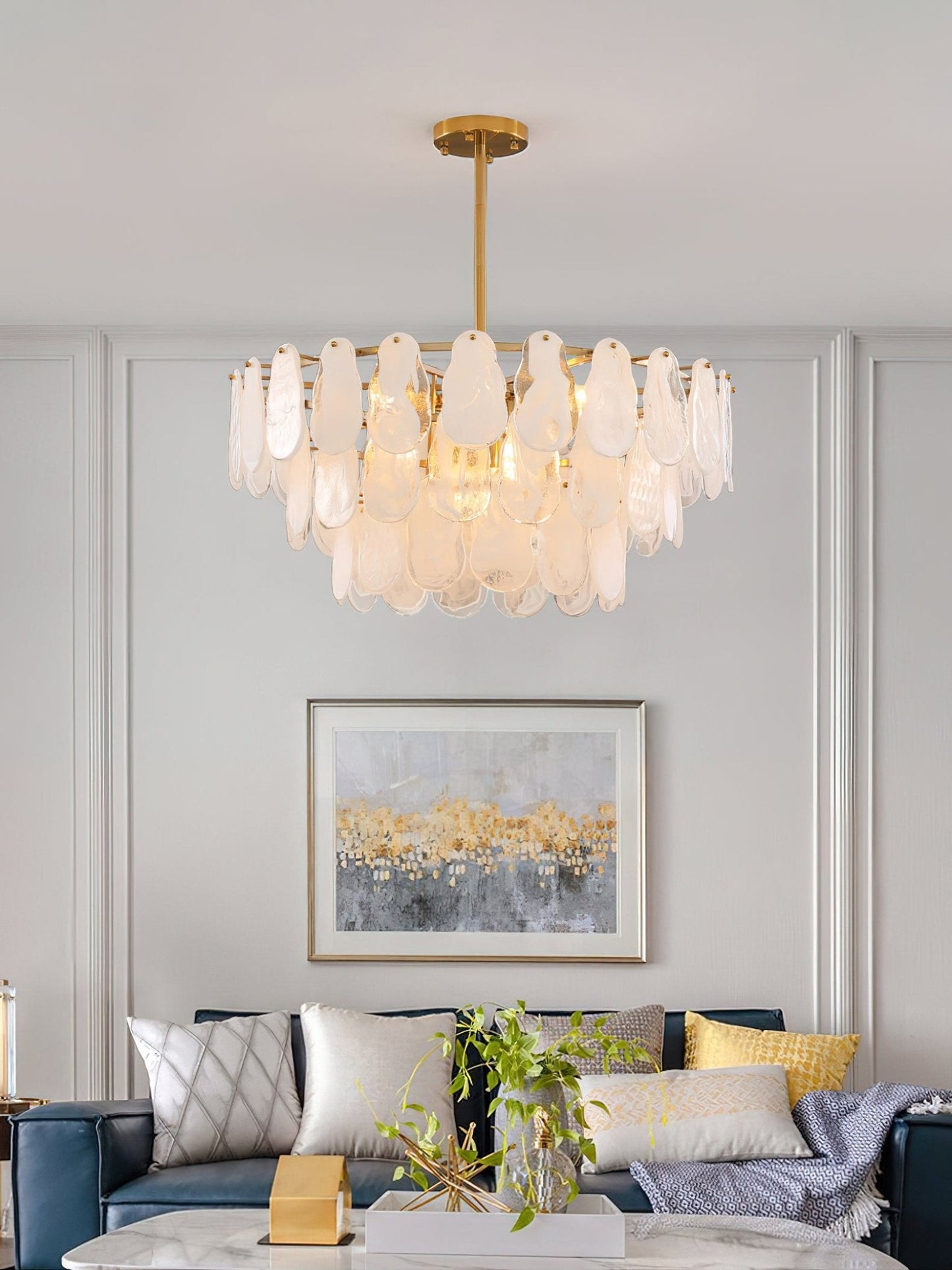 Round Cloud Glass Electrolier Chandelier