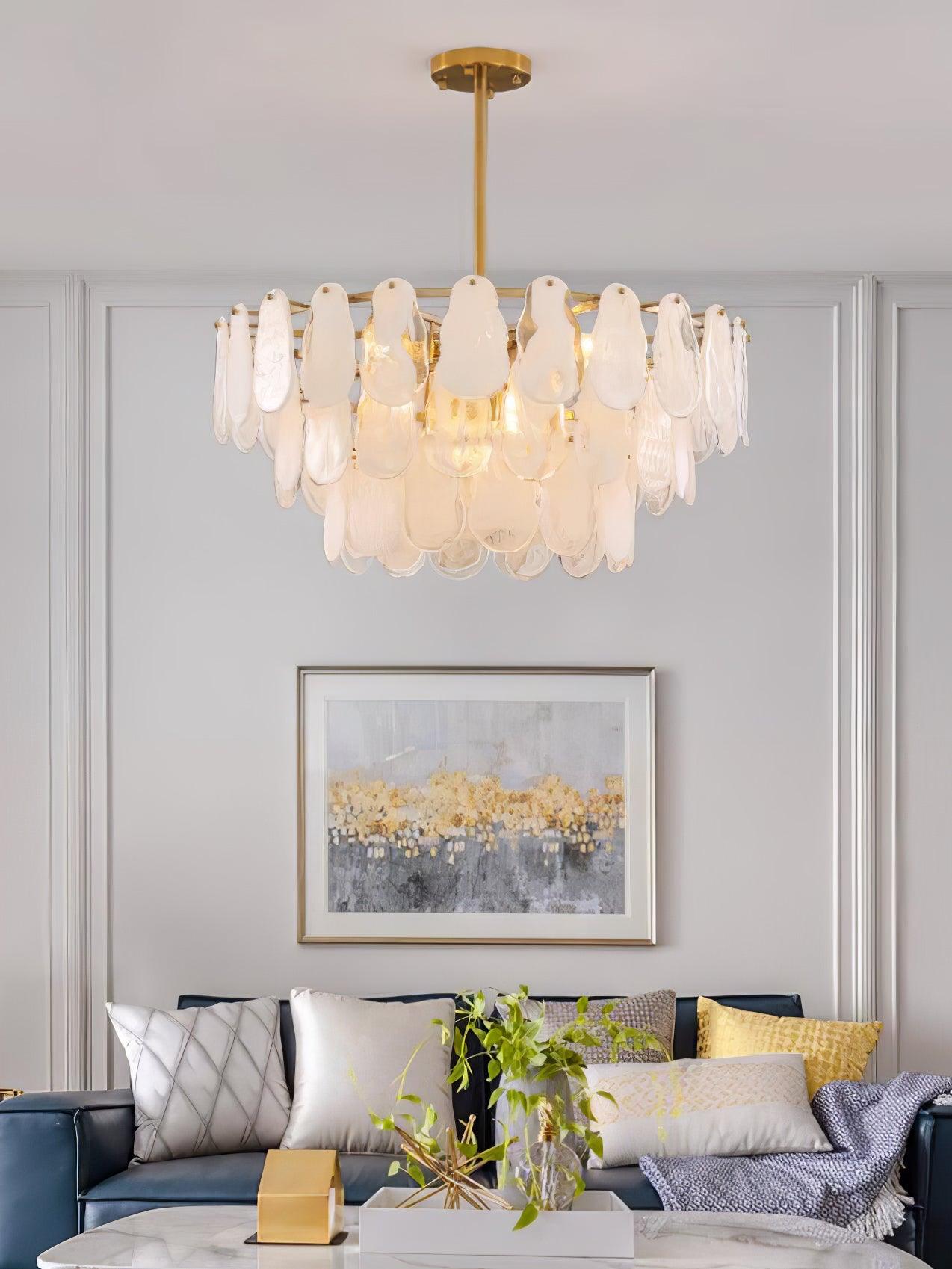 Round Cloud Glass Electrolier Chandelier