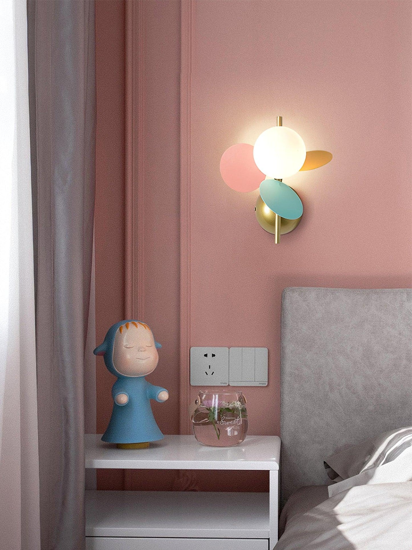 Round Macaron Sconce Wall Lamp