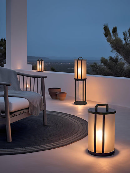 Round Pillar Acrylic Lantern Floodlight Outdoor Lamp