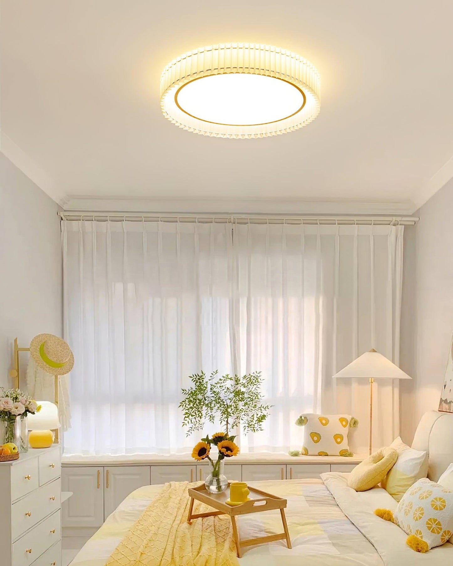 Round Pleated Ceiling-mounted light Ceiling Lamp