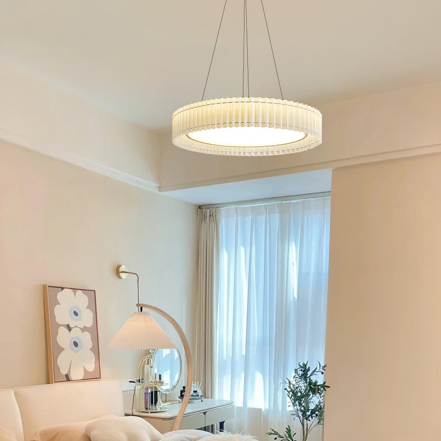 Round Pleated Houselight Pendant Lamp