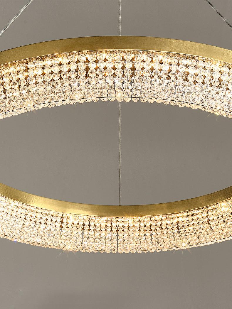 Round Ring Crystal Crown Chandeliers