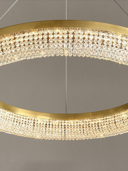 Round Ring Crystal Crown Chandeliers