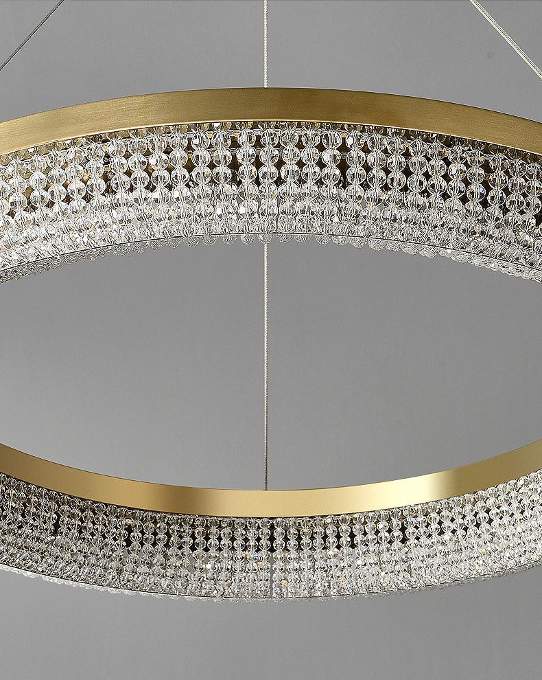 Round Ring Crystal Crown Chandeliers