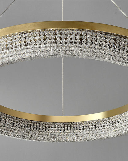 Round Ring Crystal Crown Chandeliers