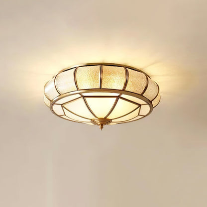 Round Textured Glass Overhead fixture Ceiling Light