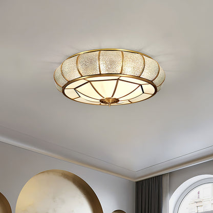 Round Textured Glass Overhead fixture Ceiling Light