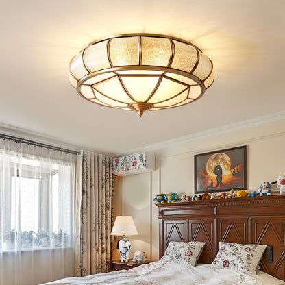 Round Textured Glass Overhead fixture Ceiling Light