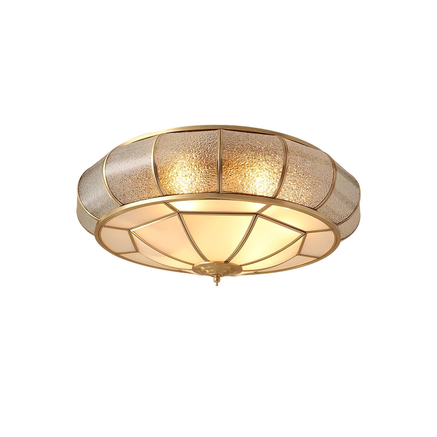 Round Textured Glass Overhead fixture Ceiling Light