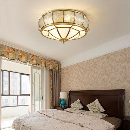 Round Textured Glass Overhead fixture Ceiling Light