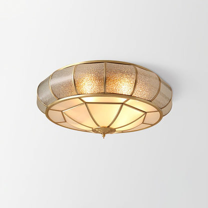 Round Textured Glass Overhead fixture Ceiling Light