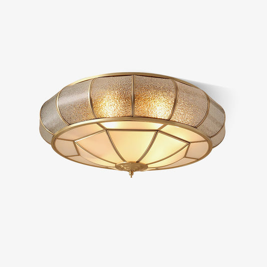 Round Textured Glass Overhead fixture Ceiling Light