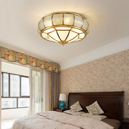 Round Textured Glass Overhead fixture Ceiling Light