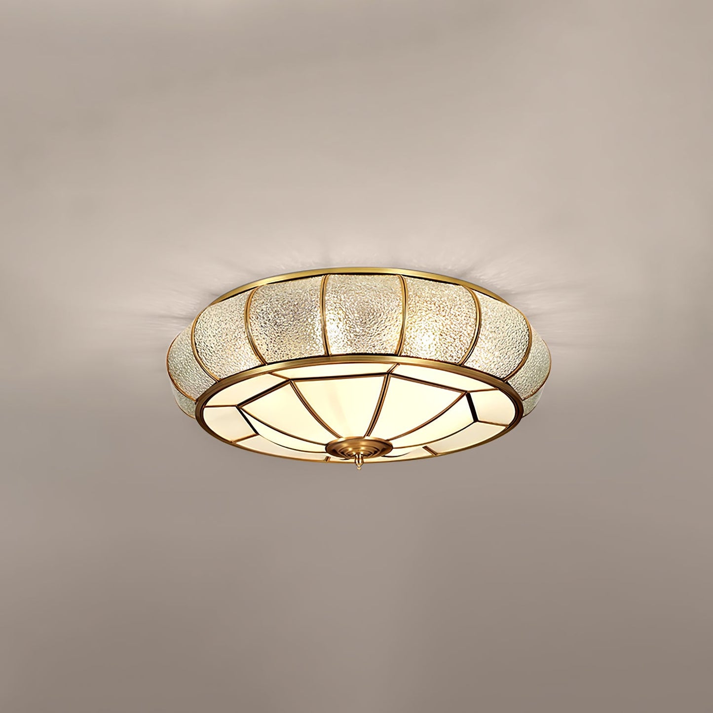 Round Textured Glass Overhead fixture Ceiling Light