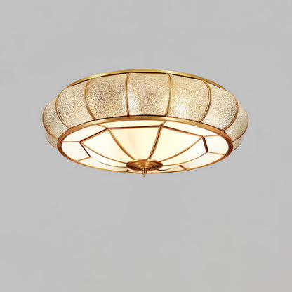 Round Textured Glass Overhead fixture Ceiling Light