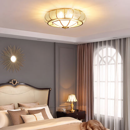 Round Textured Glass Overhead fixture Ceiling Light