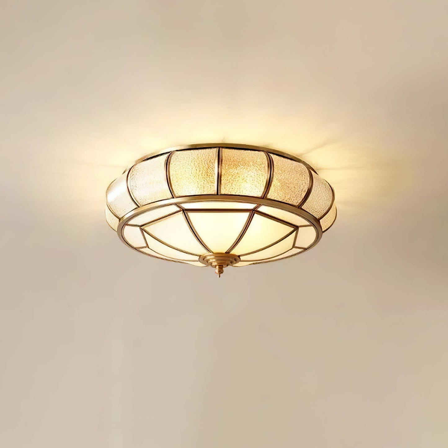 Round Textured Glass Overhead fixture Ceiling Light