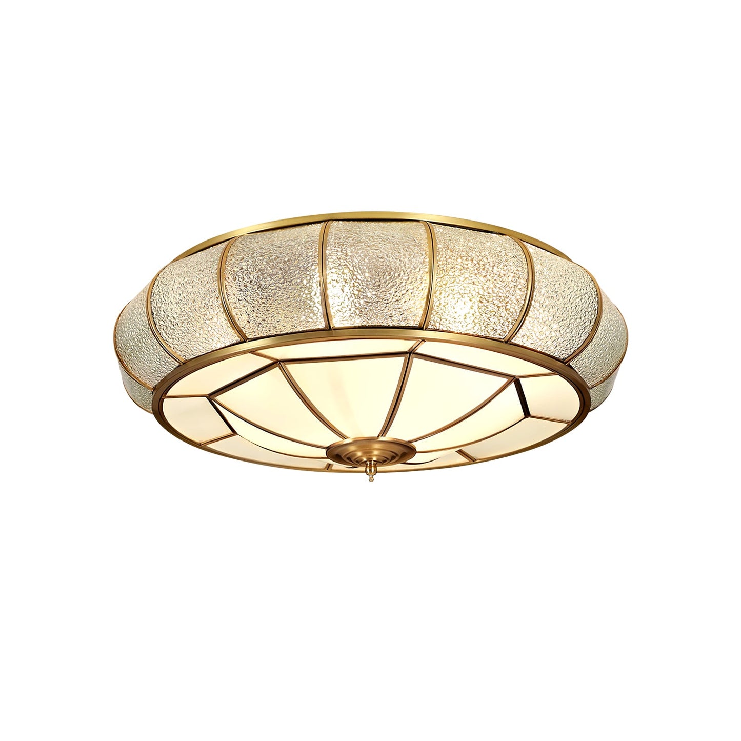 Round Textured Glass Overhead fixture Ceiling Light