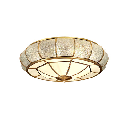 Round Textured Glass Overhead fixture Ceiling Light