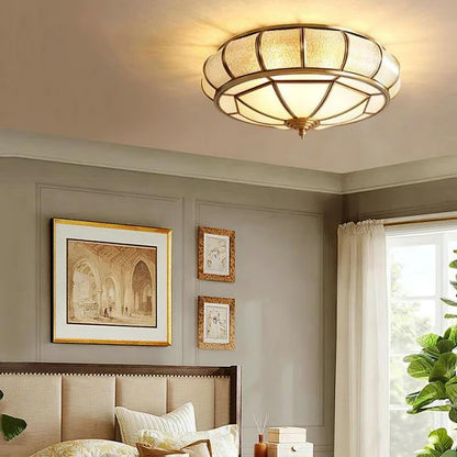 Round Textured Glass Overhead fixture Ceiling Light