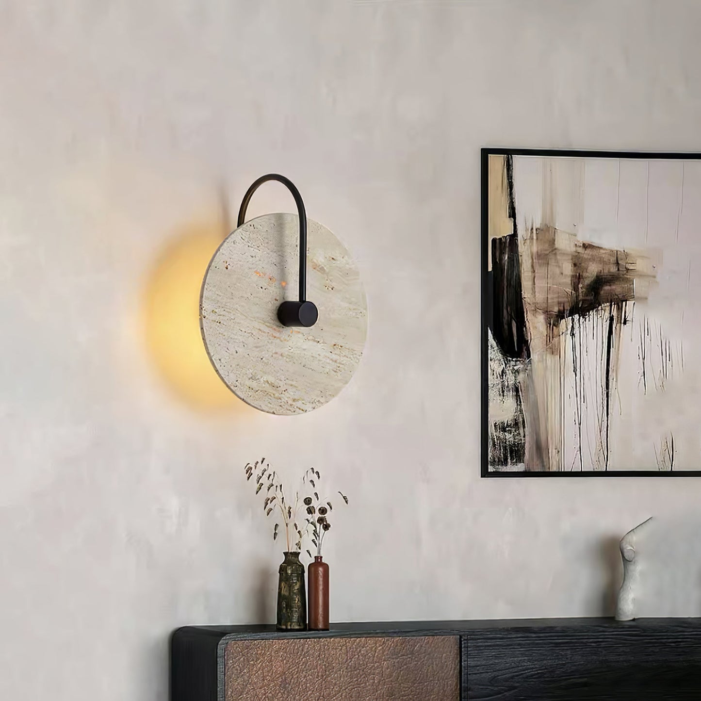 Round Travertine Wall-mounted light Wall Lamp