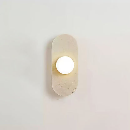 Rounded Travertine Wall Sconce