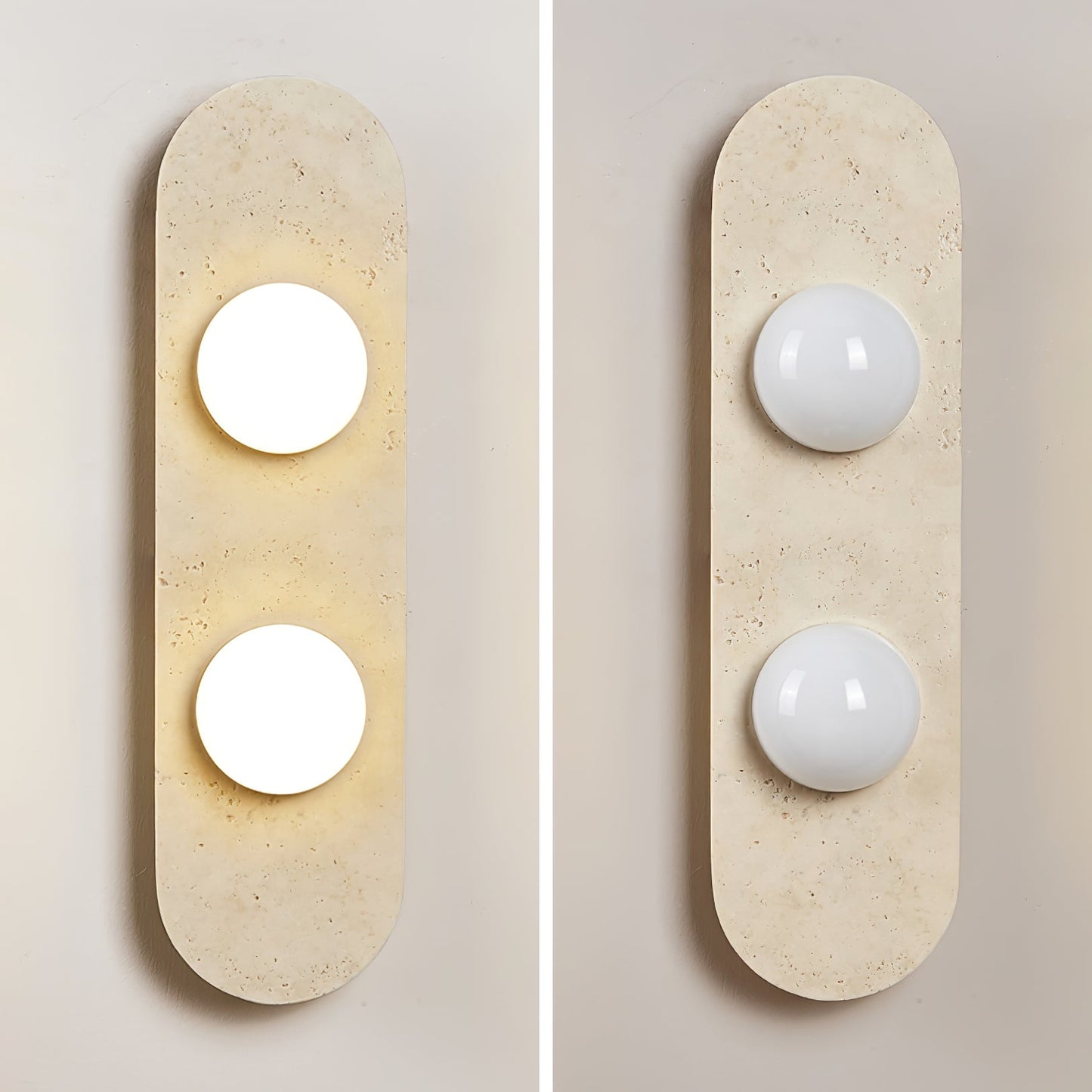 Rounded Travertine Wall Sconce