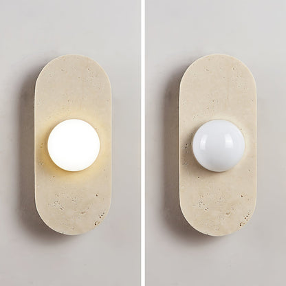 Rounded Travertine Wall Sconce
