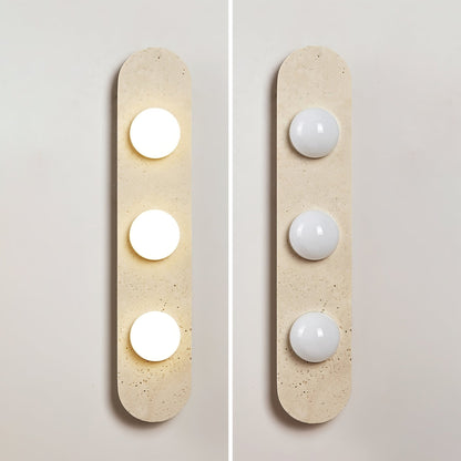 Rounded Travertine Wall Sconce