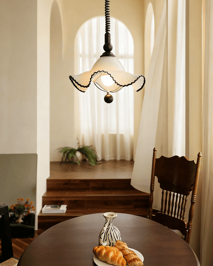 Ruffled Shade Pendant Lamp
