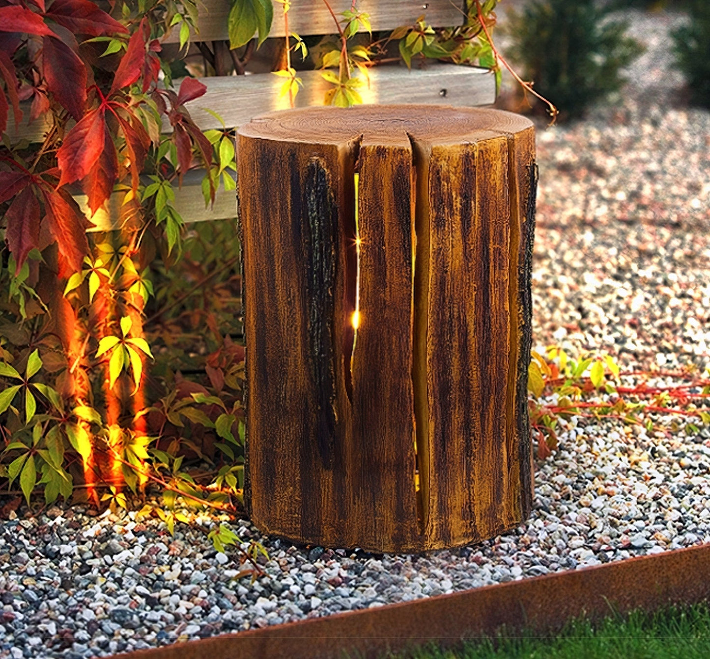 Rustic Log Outdoor LED Light