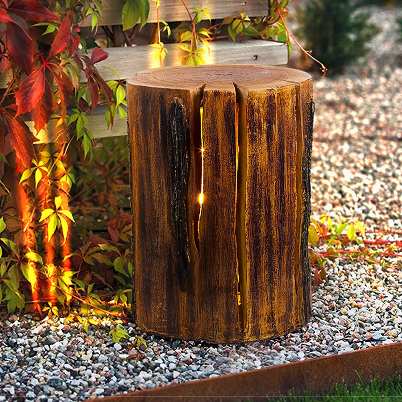 Rustic Log Outdoor LED Light