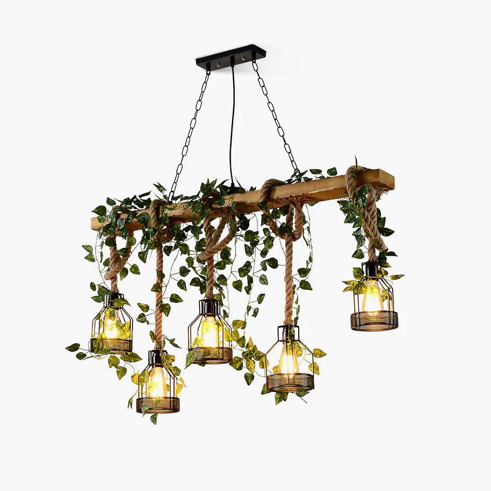 Rustic Wooden Candelabrum Chandelier