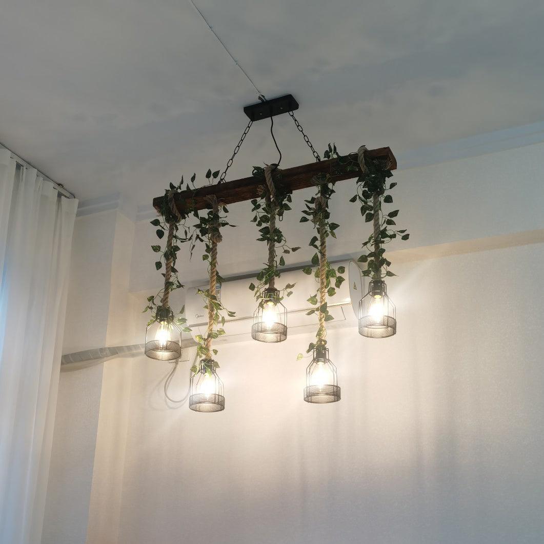 Rustic Wooden Candelabrum Chandelier