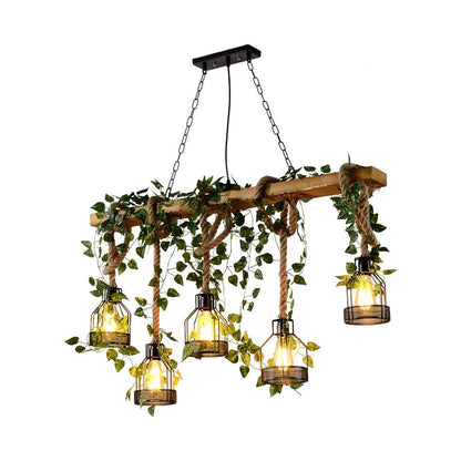 Rustic Wooden Candelabrum Chandelier