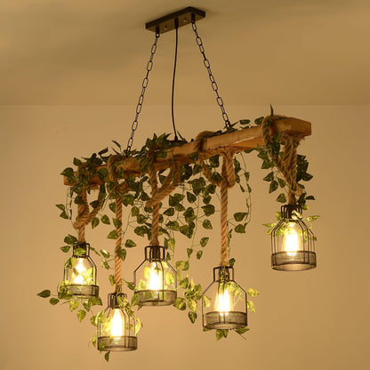 Rustic Wooden Candelabrum Chandelier