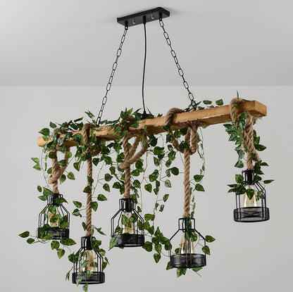 Rustic Wooden Candelabrum Chandelier