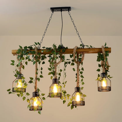 Rustic Wooden Candelabrum Chandelier