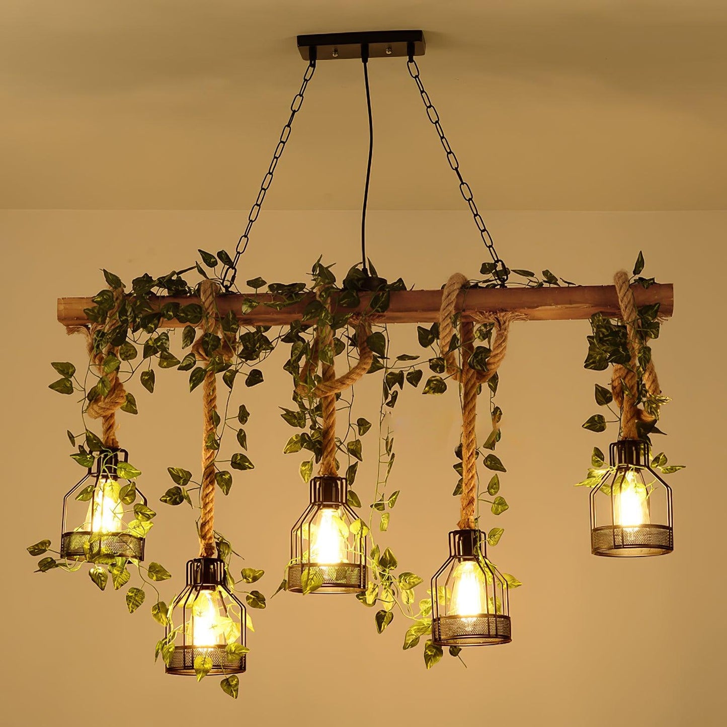 Rustic Wooden Candelabrum Chandelier