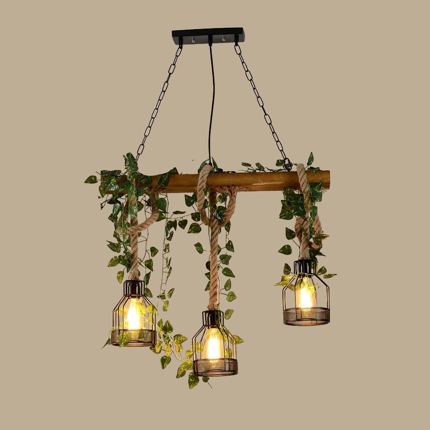 Rustic Wooden Candelabrum Chandelier