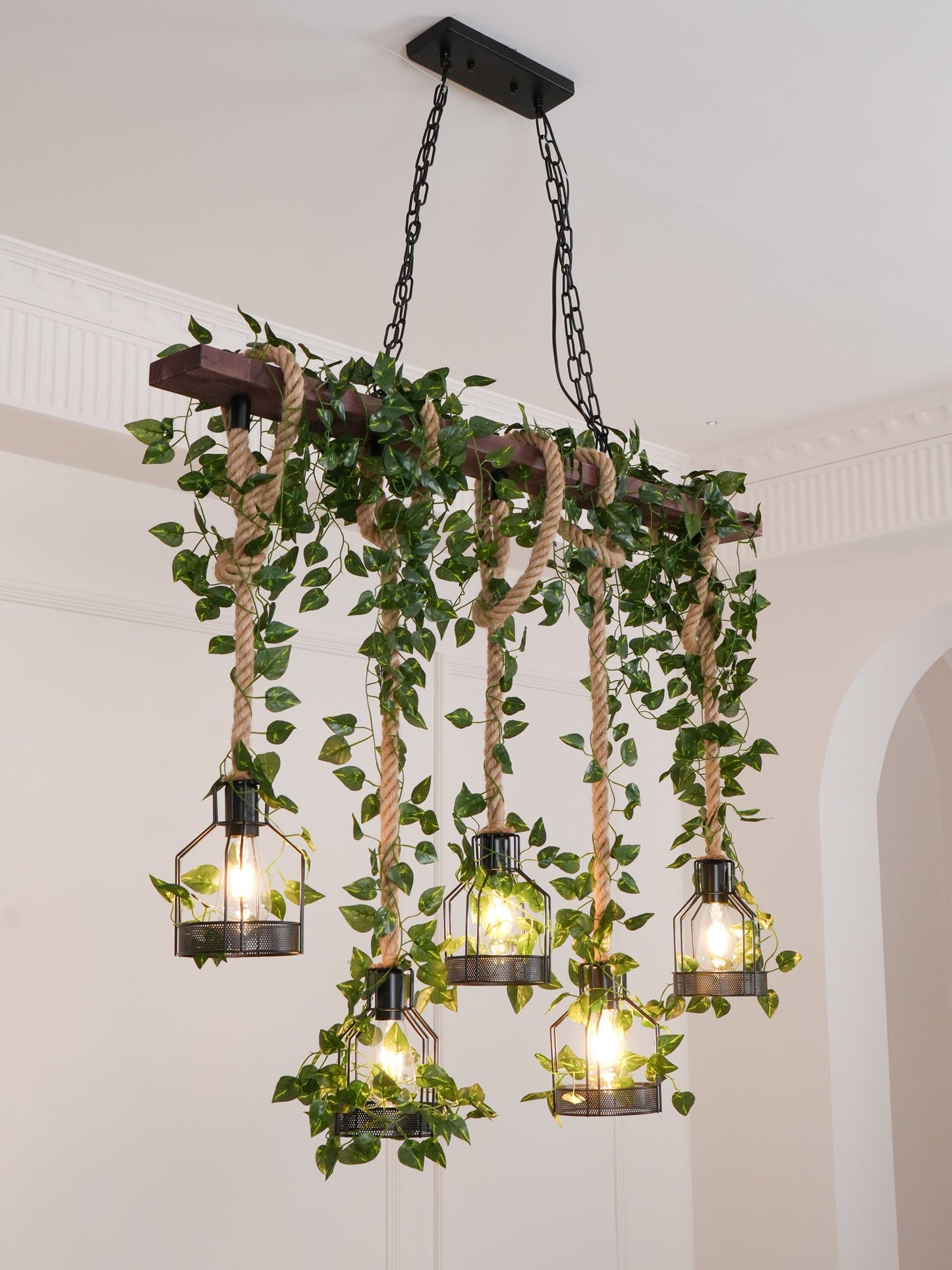 Rustic Wooden Candelabrum Chandelier